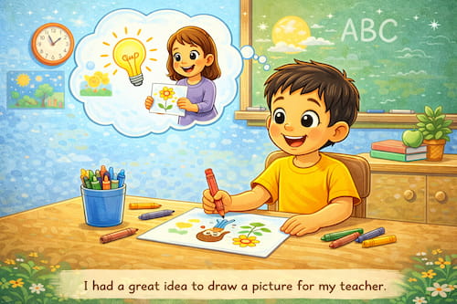 Drawing a gift for my teacher