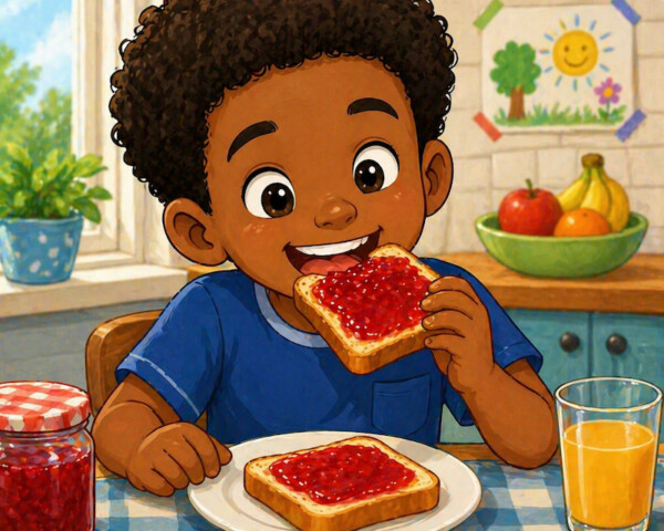 I like to eat toast with jam