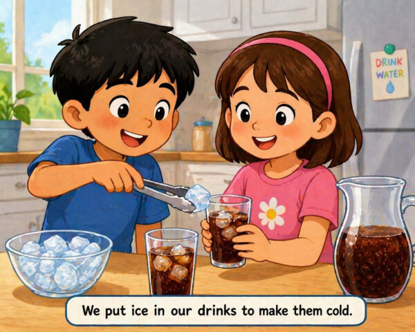 Making ice-cold drinks together