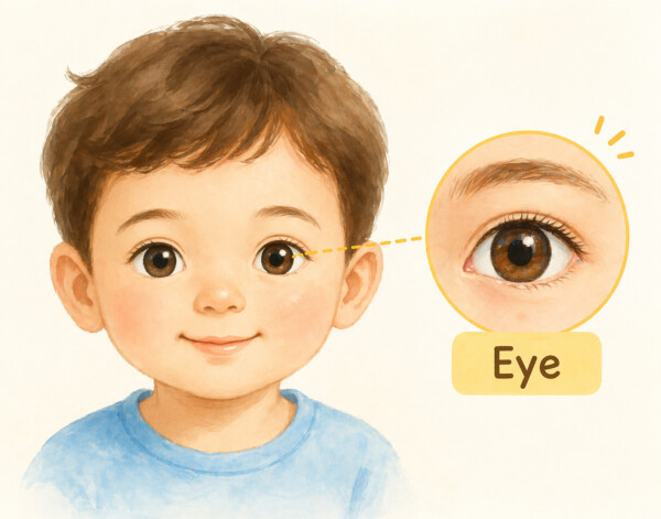 The human eye close-up for kids