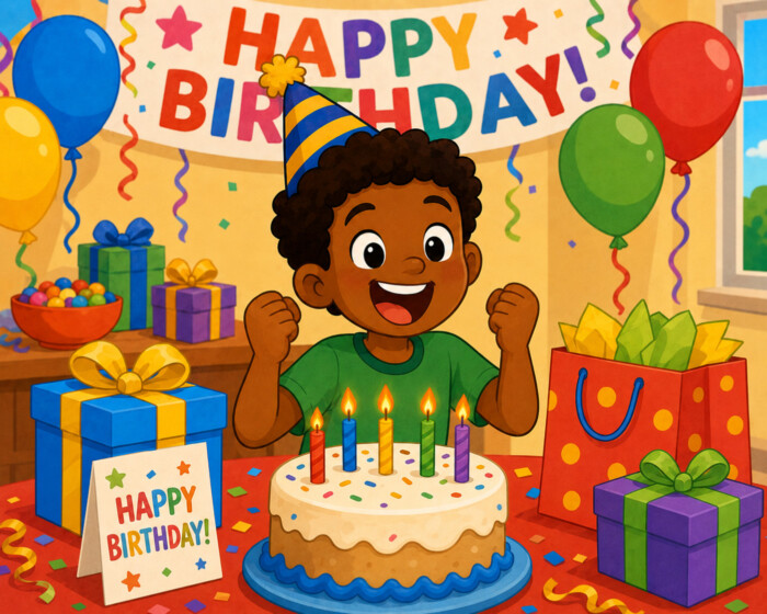 Birthday celebration with joyful party vibes