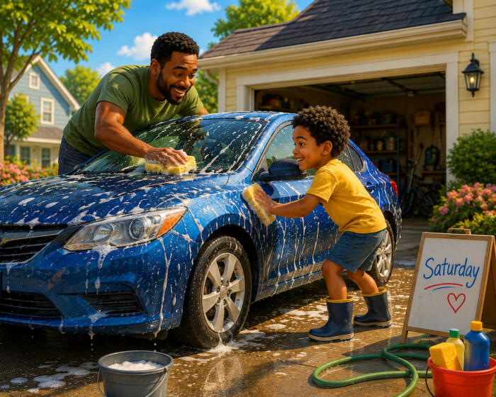 Saturday Car Wash Teamwork