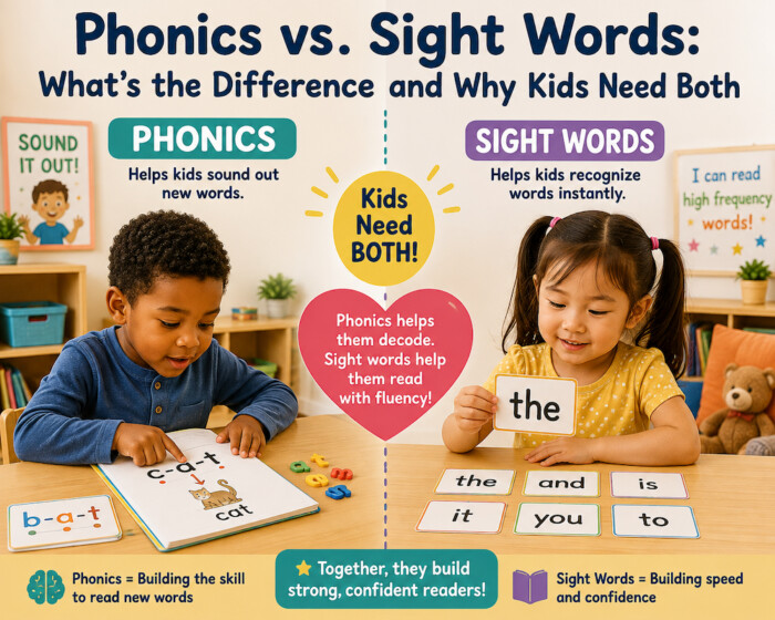 Phonics and Sight Words Learning Poster