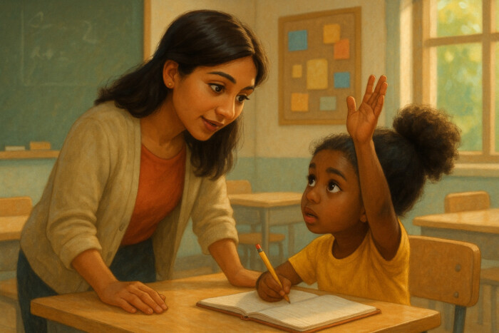 I ask my teacher for help